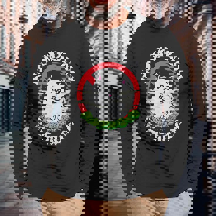 私なしでは禁煙だ 長袖Tシャツ 高齢者への贈り物