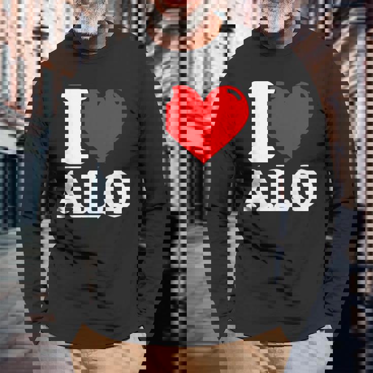 私はすべての名前が大好きです 長袖Tシャツ 高齢者への贈り物