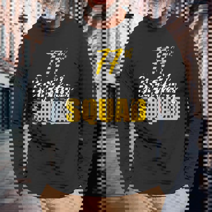 第77回ハッピーバースデーチームパーティーバースデーファミリーグループ 長袖Tシャツ 高齢者への贈り物