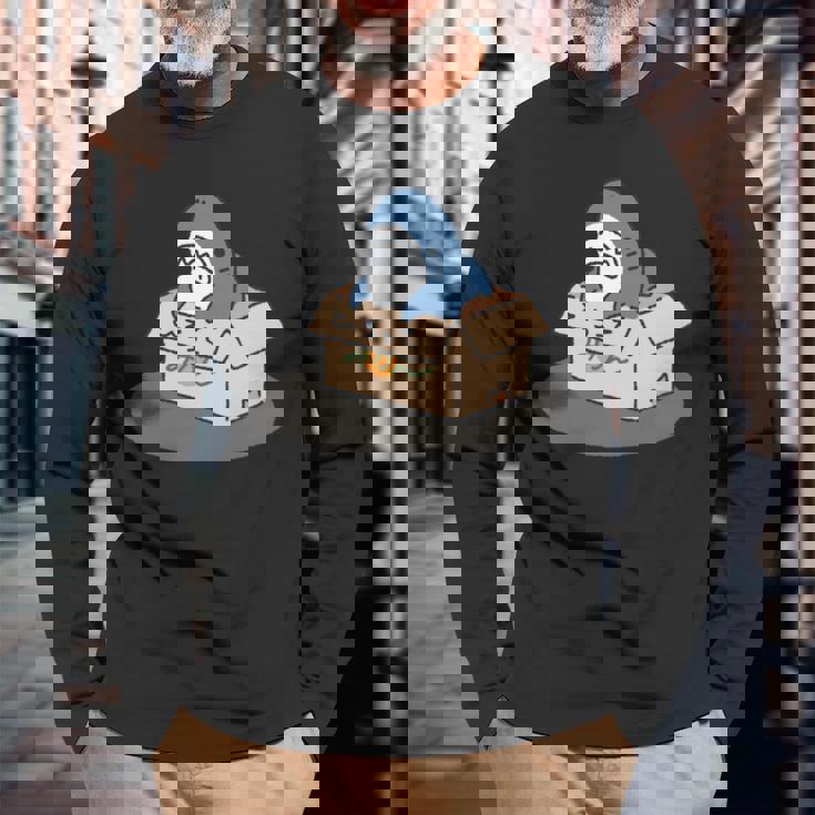 箱入りサメ 長袖tシャツ 長袖Tシャツ 高齢者への贈り物