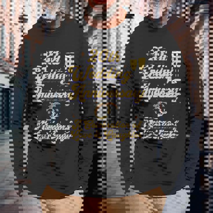 結婚20周年 夫婦 結婚20年 お祝い 長袖tシャツ 長袖Tシャツ 高齢者への贈り物