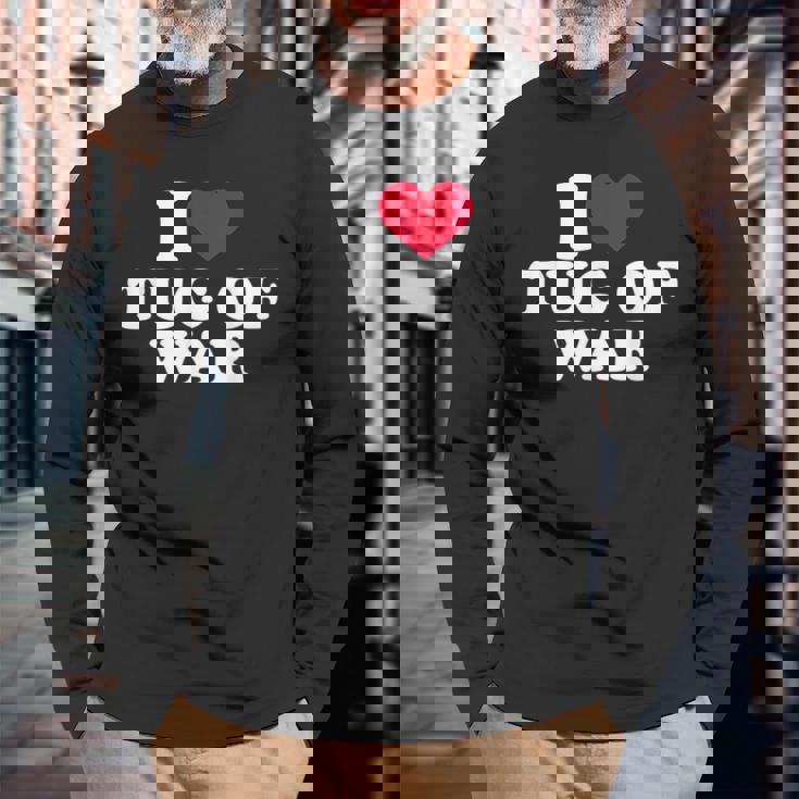 綱引き大好き 長袖Tシャツ 高齢者への贈り物