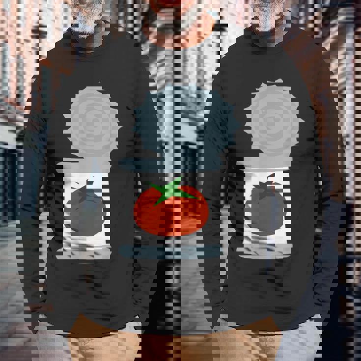 缶詰トマト 長袖Tシャツ 高齢者への贈り物