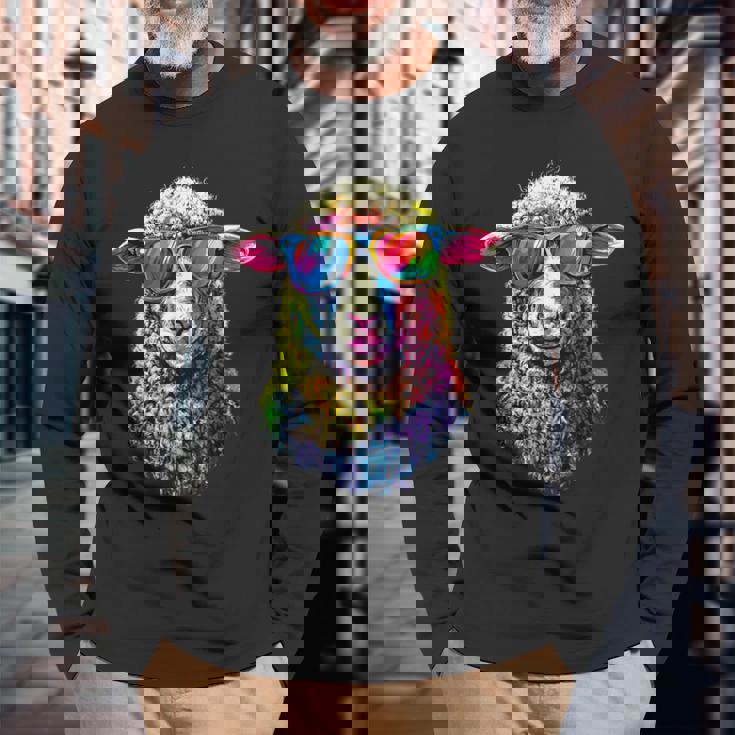 羊 子羊 小型羊 国産羊 羊飼い 甘い羊 長袖Tシャツ 高齢者への贈り物