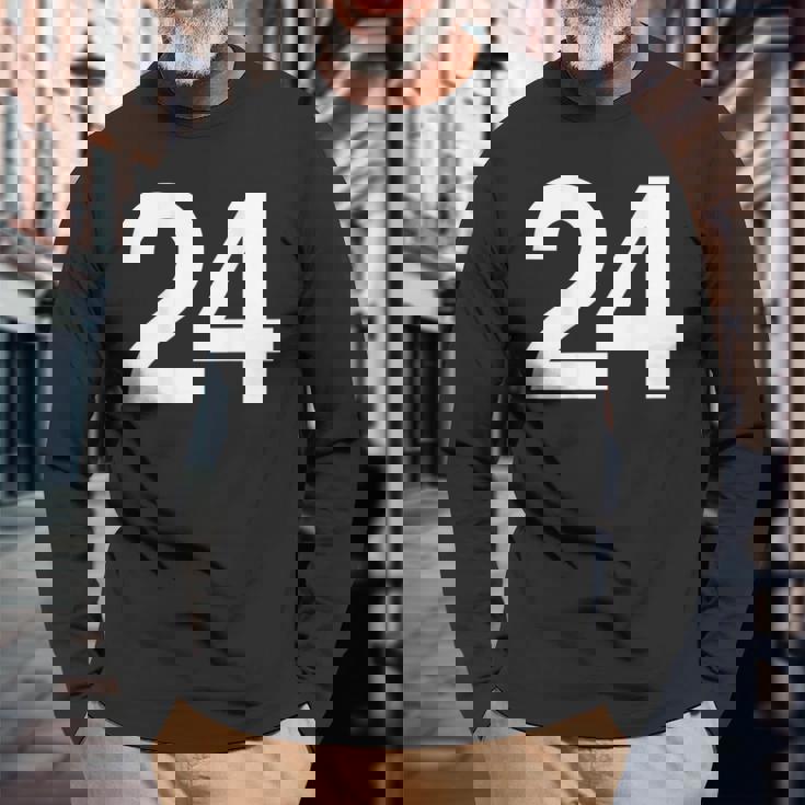 背番号24 番号付きシャツ番号 長袖Tシャツ 高齢者への贈り物