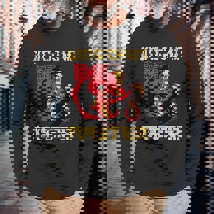 詠春拳マスター トレーニング 詠春拳 コーチ ファイター マーシャルアーツ 長袖tシャツ 長袖Tシャツ 高齢者への贈り物