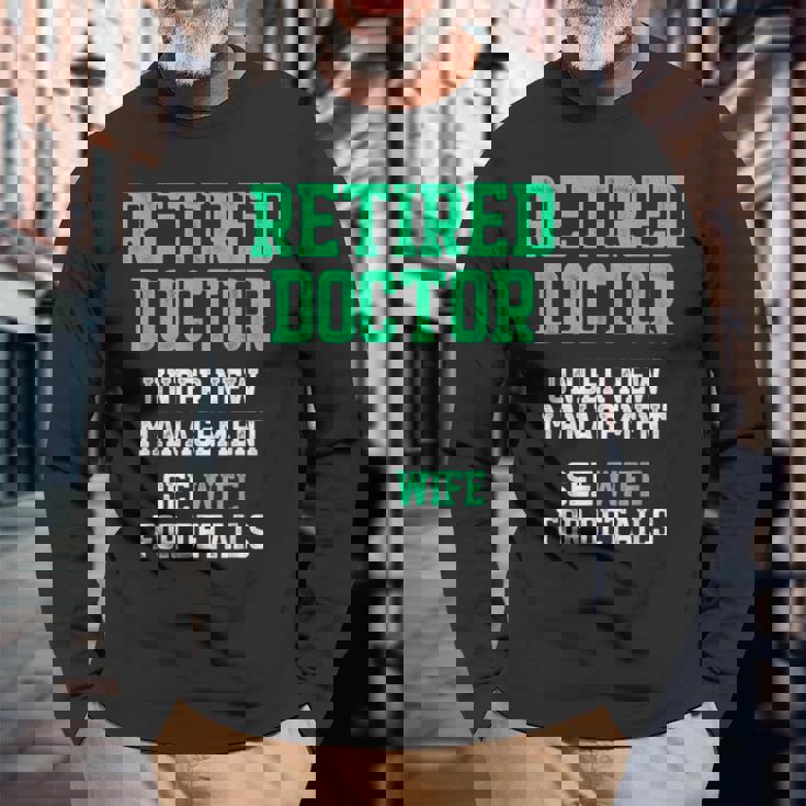 退職した医師医療md妻医師退職 長袖Tシャツ 高齢者への贈り物