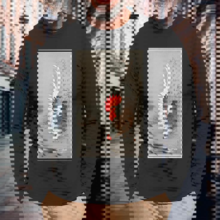 雄鶏と鶏 1900 大原興村 和農場生活 長袖tシャツ 長袖Tシャツ 高齢者への贈り物