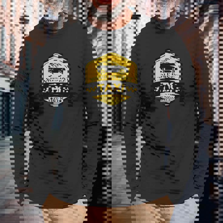 面白い タクシー運転手 世界最高のタクシー運転手 長袖Tシャツ 高齢者への贈り物