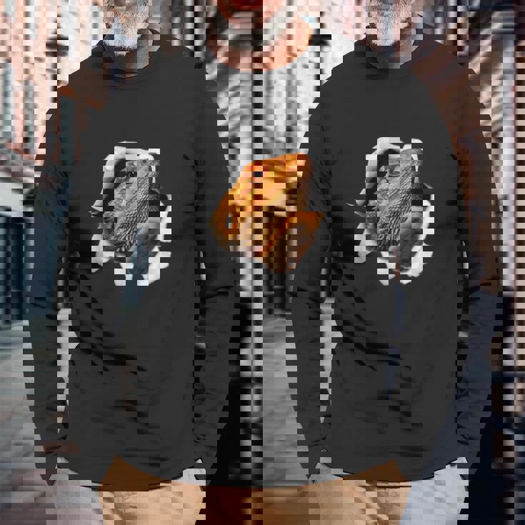 面白いtシャツ イグアナ トカゲ 爬虫類 メンズ 動物 グッズ おもしろ 面白い 服 ネタ 動物 珍獣 長袖Tシャツ 高齢者への贈り物