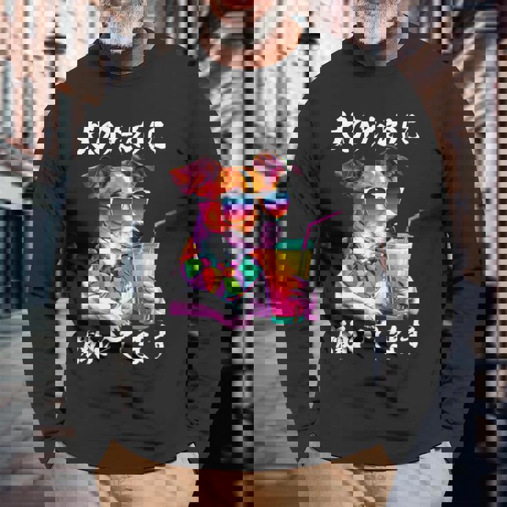 面白いtシャツ ジャックラッセルテリア イヌ わんこ メンズ 犬好き グッズ おもしろ 面白い 服 ネタ 長袖tシャツ 長袖Tシャツ 高齢者への贈り物