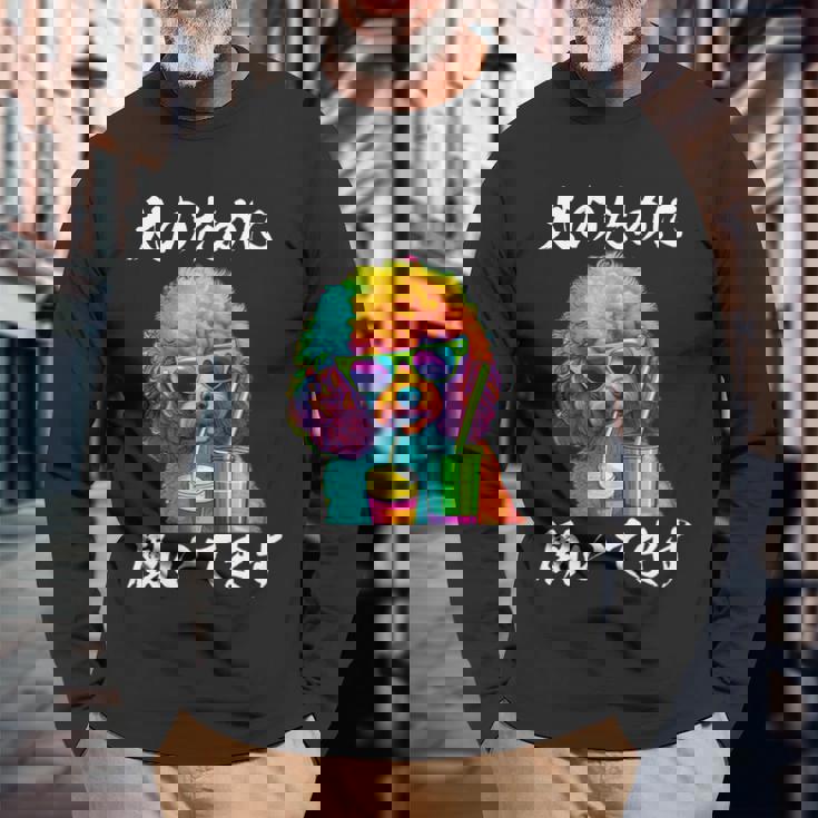 面白いtシャツ トイプードル イヌ わんこ メンズ 犬好き グッズ おもしろ 面白い 服 ネタ わんこ 長袖tシャツ 長袖Tシャツ 高齢者への贈り物