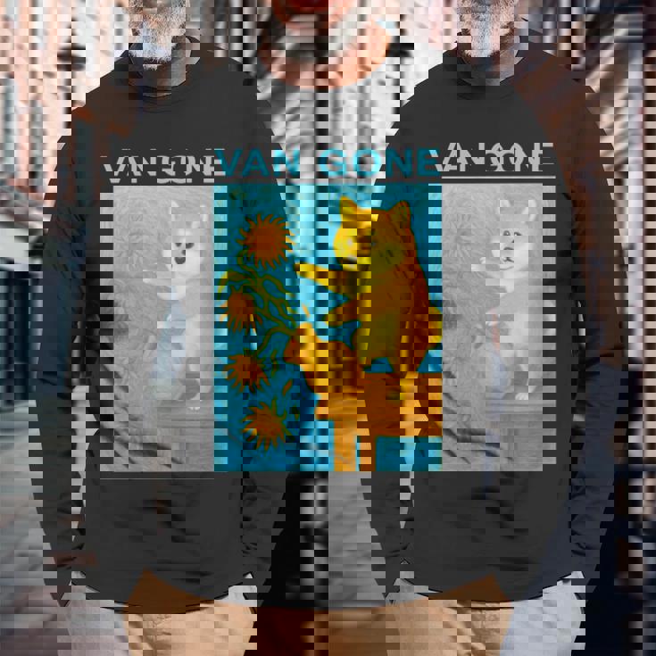 面白いtシャツ 柴犬 ゴッホ イヌ わんこ メンズ 犬好き グッズ かわいい おもしろ 面白い 服 ネタ 長袖tシャツ 長袖Tシャツ 高齢者への贈り物