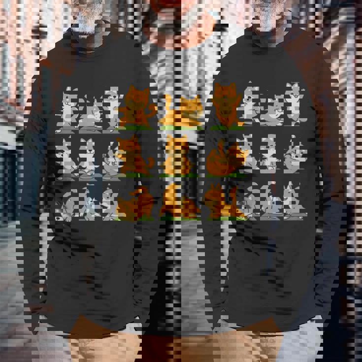 面白いtシャツ 柴犬 ヨガ イヌ わんこ メンズ 犬好き グッズ かわいい おもしろ 面白い 服 ネタ 長袖tシャツ 長袖Tシャツ 高齢者への贈り物