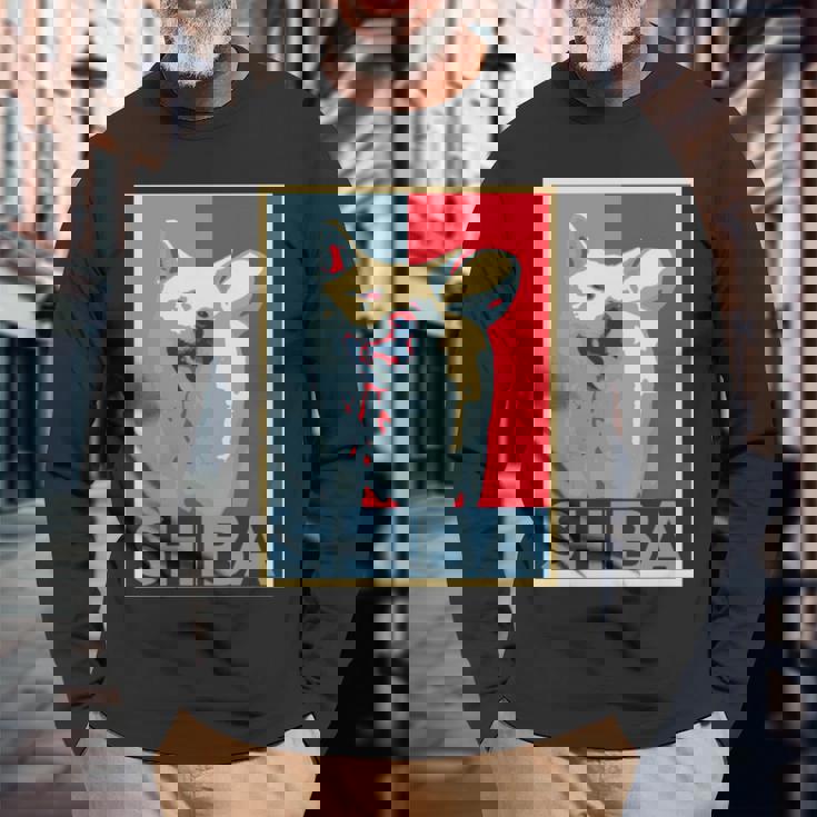 面白いtシャツ 柴犬 犬 わんこ メンズ おもしろ 面白い 服 おもしろグッズ ネタ ポスター 長袖tシャツ 長袖Tシャツ 高齢者への贈り物