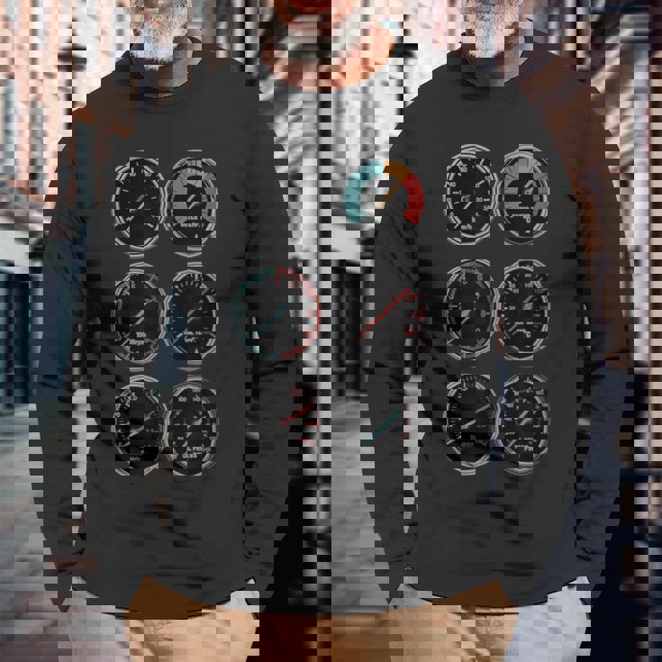 面白いtシャツ 自動車 車 スピードメーター イラスト キッズ 子供 大人 メンズ おもしろグッズ 男の子 長袖Tシャツ 高齢者への贈り物