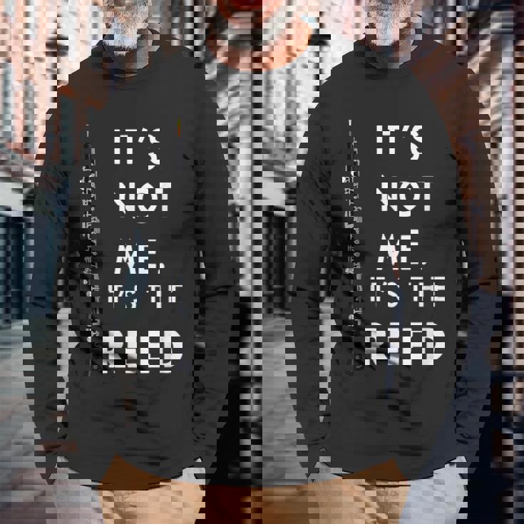 面白いオーボエ奏者 オーボイスト ミュージシャン 音楽教師 プン オーボエ 長袖Tシャツ 高齢者への贈り物