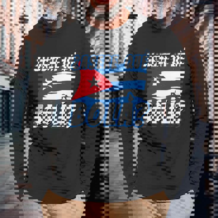 面白いキューバのハバナキューバの旗、アセレ・ケ・ボラ 長袖tシャツ 長袖Tシャツ 高齢者への贈り物