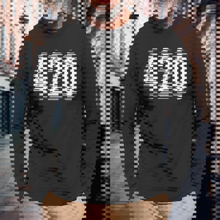 面白いマリファナ-目の錯覚 420 長袖Tシャツ 高齢者への贈り物