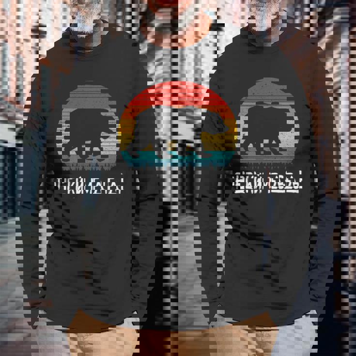 面白いロシア語 ロシアのクマのシルエット ロシア 長袖tシャツ 長袖Tシャツ 高齢者への贈り物