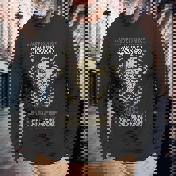 面白い幸せはガンスモークを何度も見ていることです 長袖Tシャツ 高齢者への贈り物