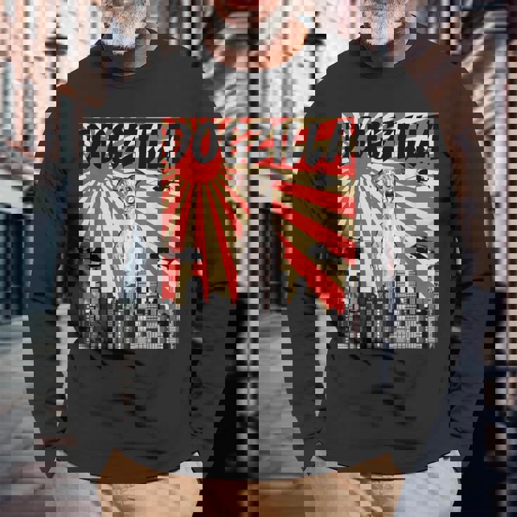 面白い犬 ウィペット 長袖Tシャツ 高齢者への贈り物