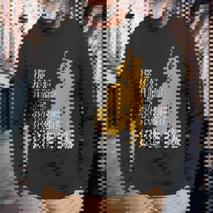 頭の中でコントラバスを思い浮かべます 長袖Tシャツ 高齢者への贈り物