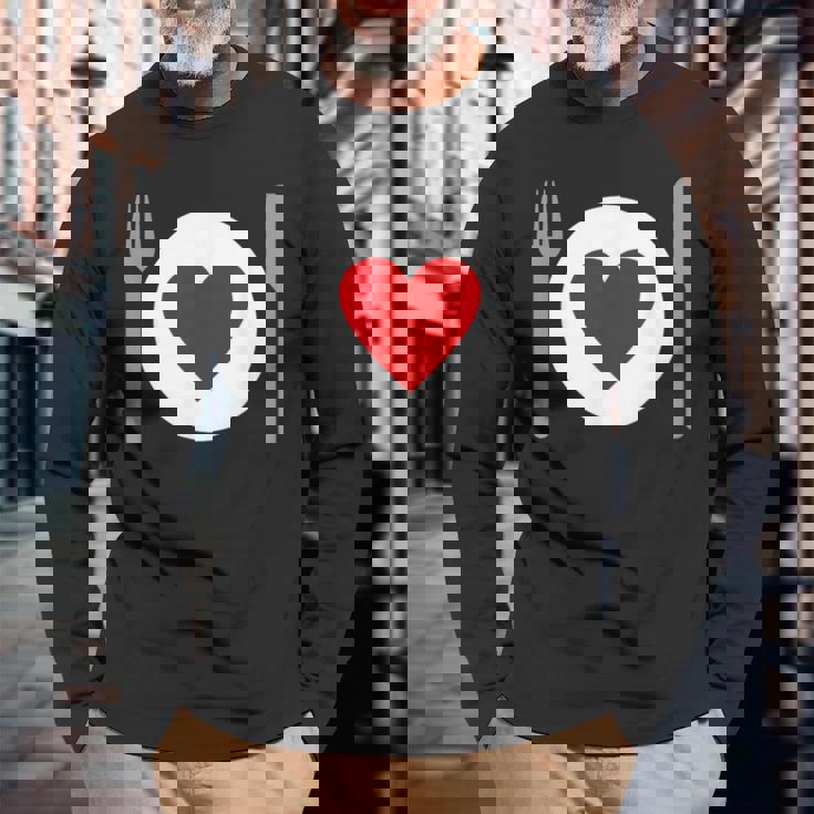 食べることが大好き 長袖Tシャツ 高齢者への贈り物