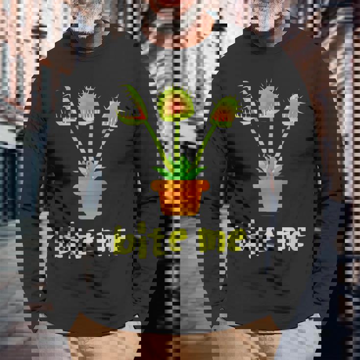 食虫植物 ハエ取り 庭師向けギフトシャツ 長袖Tシャツ 高齢者への贈り物