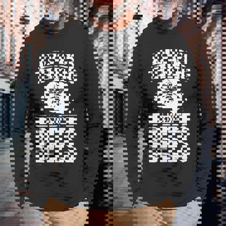 養蜂 養蜂服 メンズ 蜂を考える 長袖tシャツ 長袖Tシャツ 高齢者への贈り物