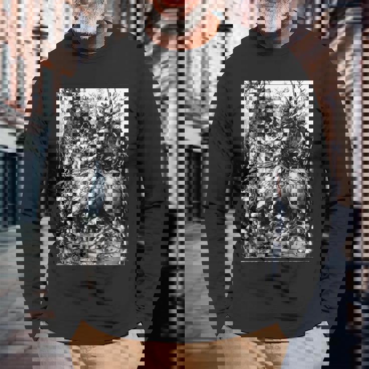 騎士と死と悪魔 アルブレヒト・デューラー1513 長袖tシャツ 長袖Tシャツ 高齢者への贈り物