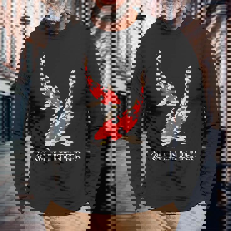 鯉 ささやき魚 鯉 日本 鯉 錦鯉 長袖Tシャツ 高齢者への贈り物