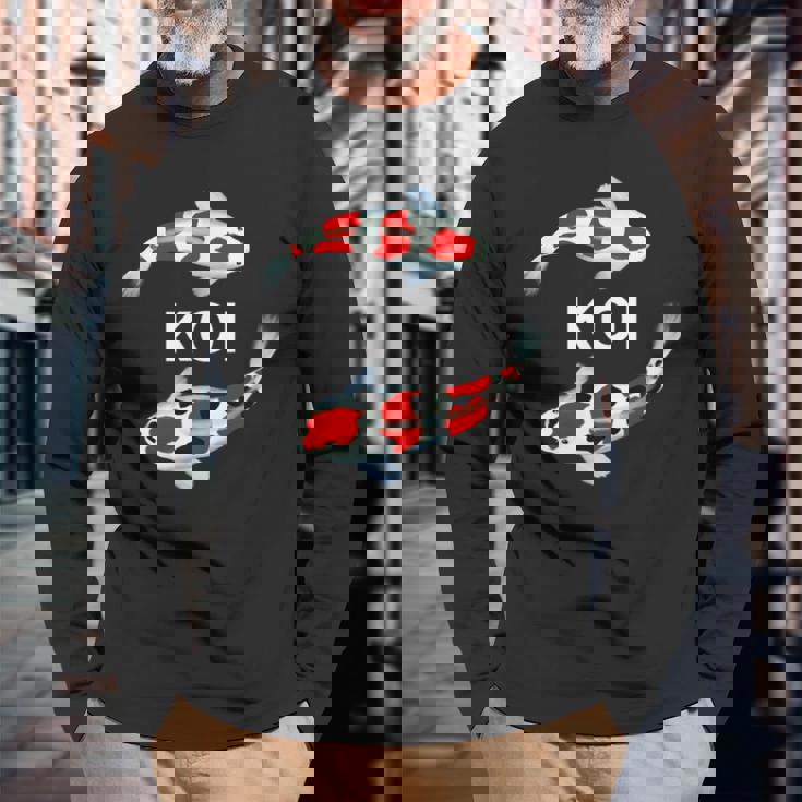 鯉魚錦鯉 長袖Tシャツ 高齢者への贈り物