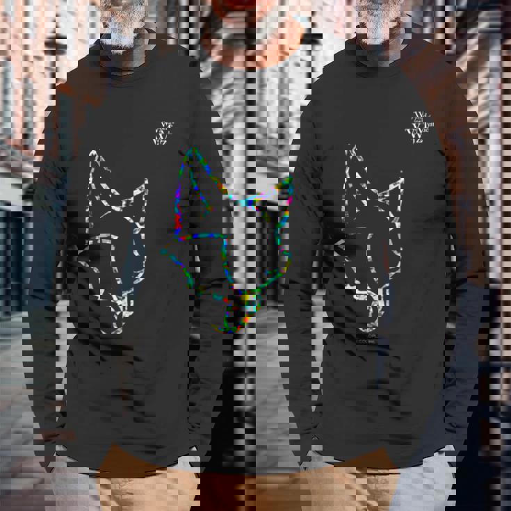 黒猫のウィズ ウィズ B 長袖Tシャツ 高齢者への贈り物