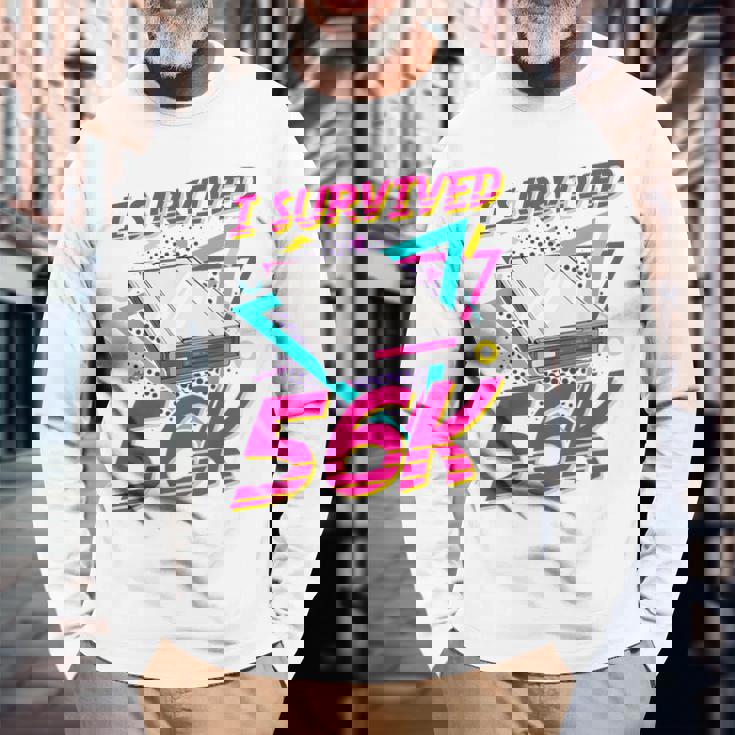 90年代 ノスタルジー レトロ 90年代 ダイヤルアップ インターネット ヴィンテージ 長袖Tシャツ 高齢者への贈り物