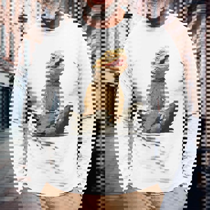 Bearded Dragon Youth Gecko Lizard Animal 長袖Tシャツ 高齢者への贈り物