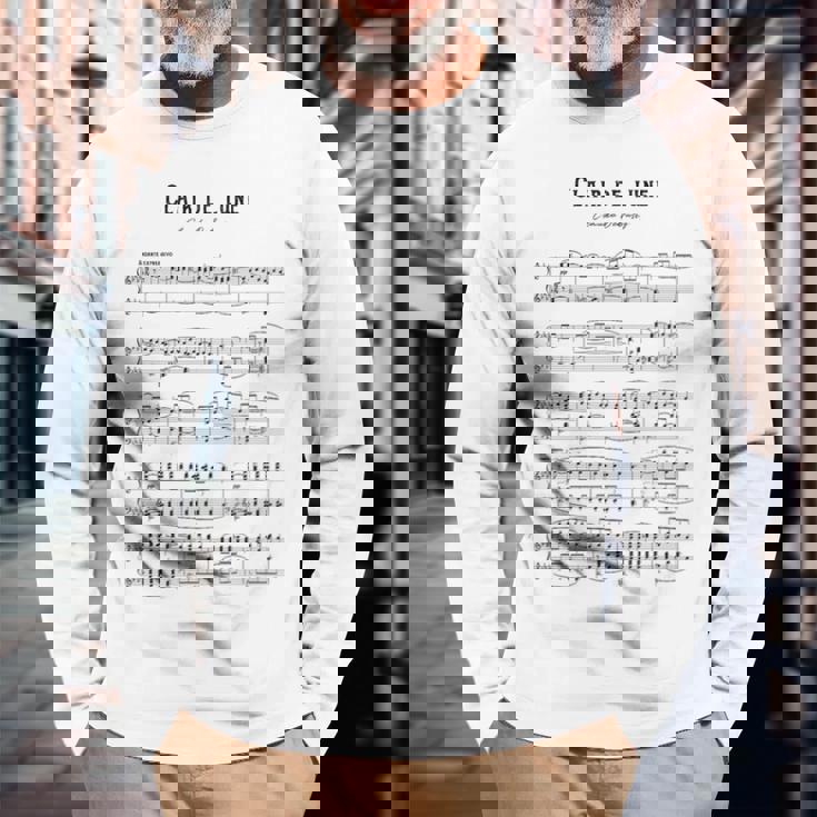 Clair De Lune クロード・ドビュッシー 長袖Tシャツ 高齢者への贈り物