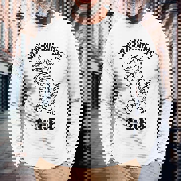 Crocodilelow Runners Club おもしろランニングマスコット 長袖tシャツ 長袖Tシャツ 高齢者への贈り物