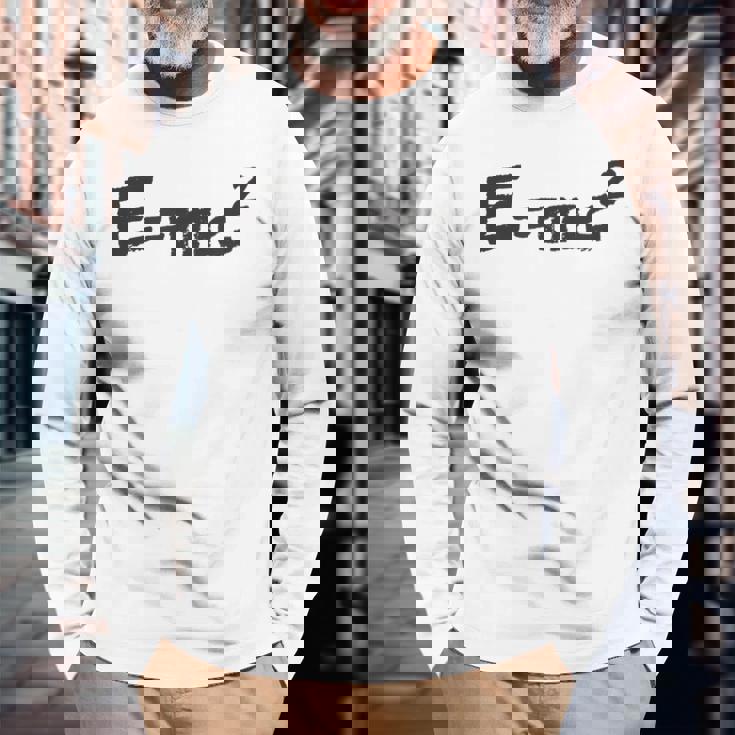 E Mc2 面白い 物理学 サイエンス シャツ エネルギー 質量光 速度 長袖Tシャツ 高齢者への贈り物