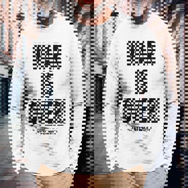 Exclusive War Is Over ご希望の場合限定ブラックプリント 長袖tシャツ 長袖Tシャツ 高齢者への贈り物
