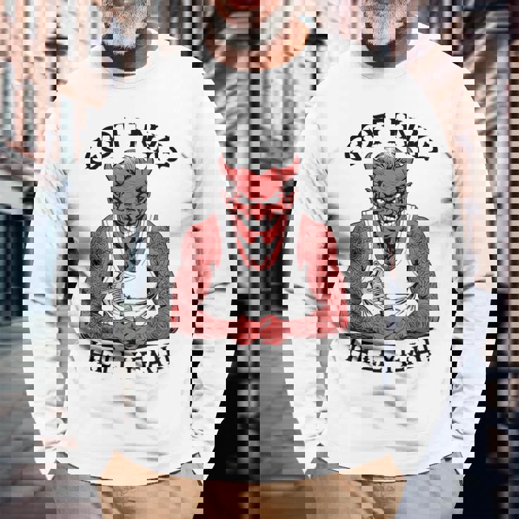 Got Ink Tattoo Devil Hell Yeah Inked Tattooist 長袖Tシャツ 高齢者への贈り物