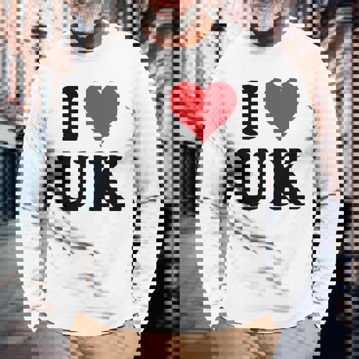 I Heart Uk Initials I Love UK First And Last Name U K 長袖tシャツ 長袖Tシャツ 高齢者への贈り物