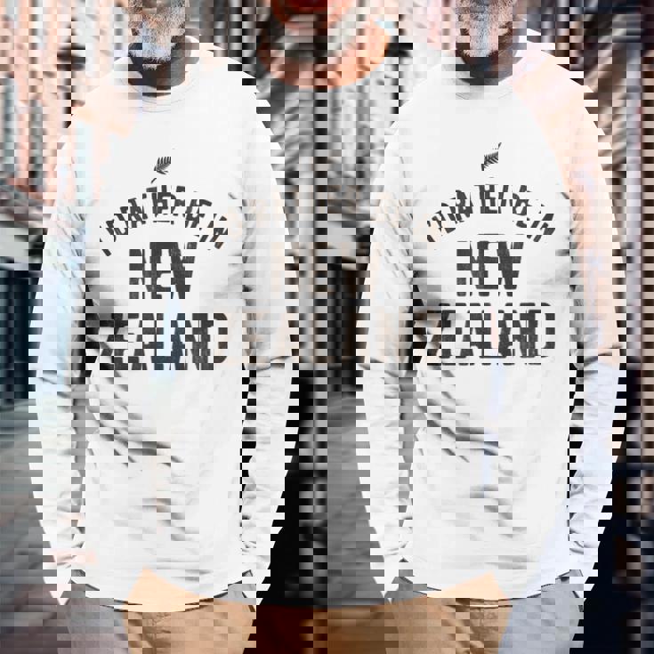 I'd Rather Be In New Zealand Nz Fern Kiwi ギフト 長袖Tシャツ 高齢者への贈り物