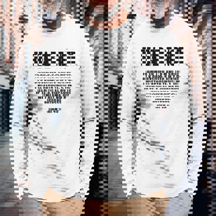 Isaiah 41 長袖Tシャツ 高齢者への贈り物