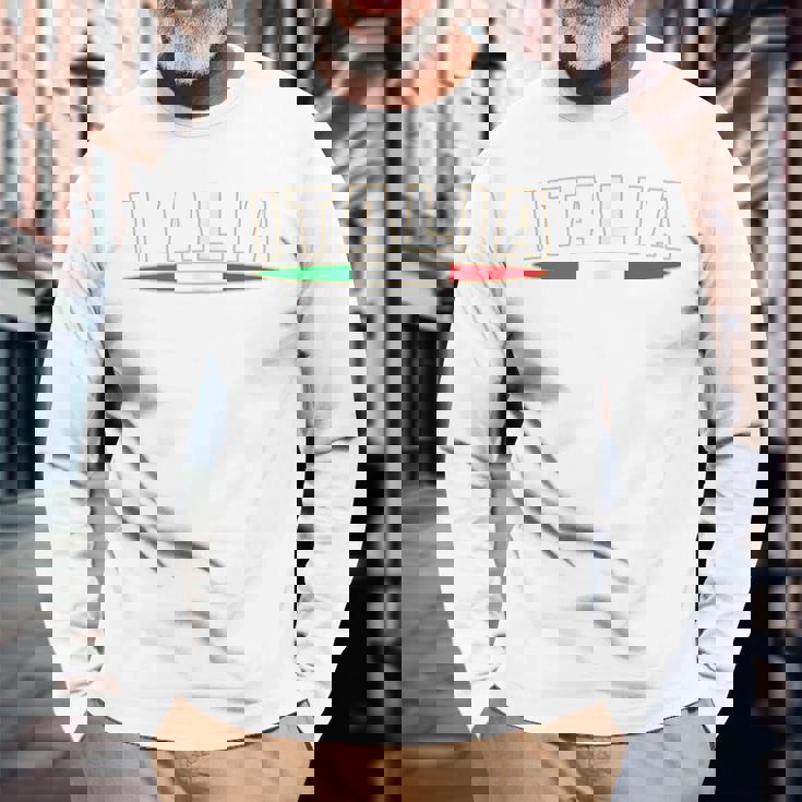 Italia イタリアサッカージャージ イタリア国旗ファン 長袖Tシャツ 高齢者への贈り物