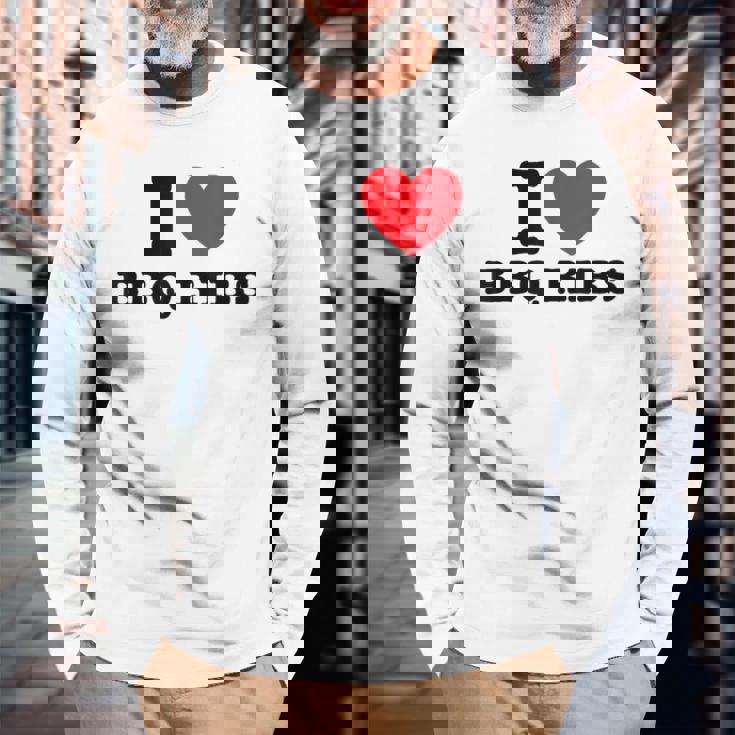 I Love Bbq リブ 長袖Tシャツ 高齢者への贈り物