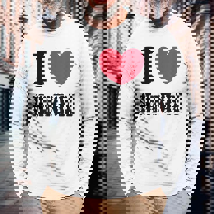 I Lovehanghai アイ・ラブ・シャンハイ 長袖Tシャツ 高齢者への贈り物