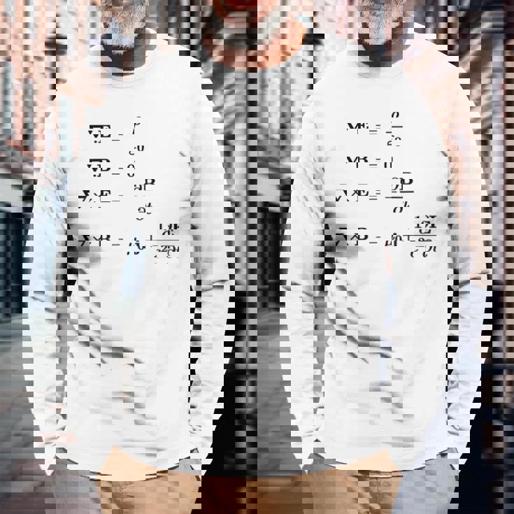 Maxwell 電磁気学・物理・科学の方程式 長袖Tシャツ 高齢者への贈り物