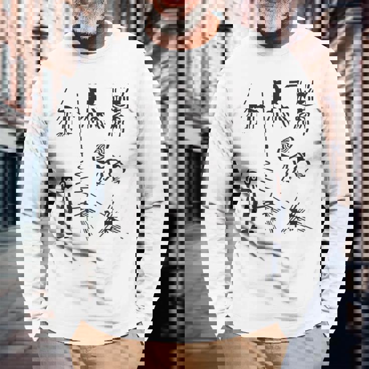 Nazca Lines 古代ufoエイリアン地球外生命アートtシャツ 長袖Tシャツ 高齢者への贈り物