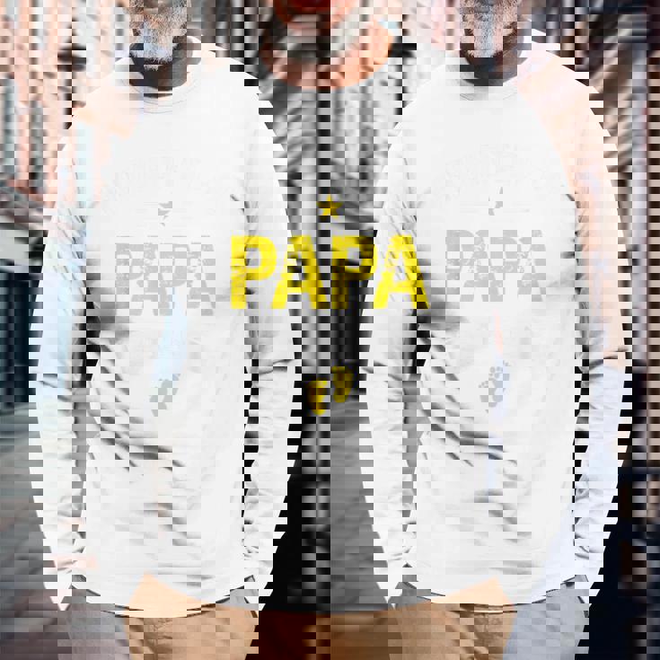 メンズ Promoted To Papa Est 2027Oon To Be Dad 長袖Tシャツ 高齢者への贈り物